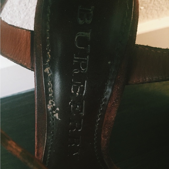 Authentic Burberry Stour Suede Cork Wedge Sandals - Picture 5 of 5
